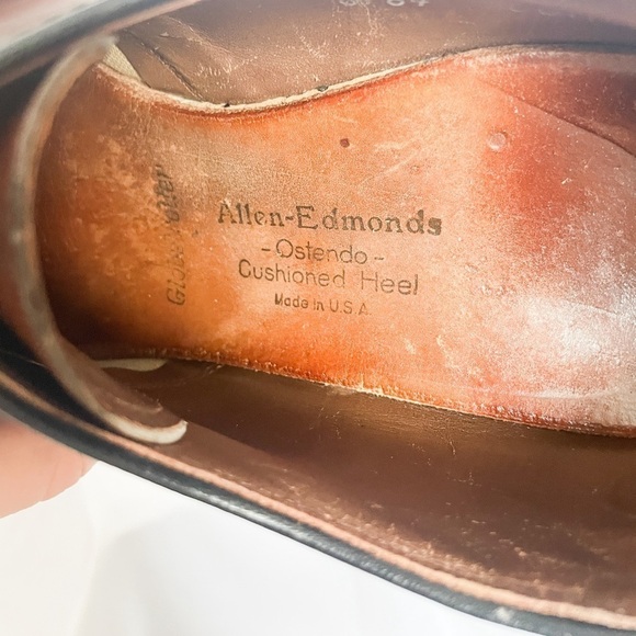 Allen Edmonds Pair Globetrotter Brown Leather Shoes 8 B style 8164 - Picture 4 of 11